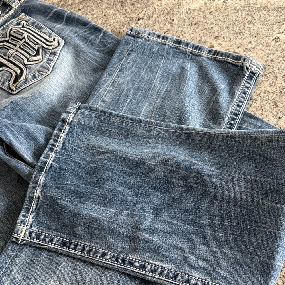 Miss Me Gone Mayhem Slim Wide Mid Rise Sz 29 x 34 - Picture 6 of 11